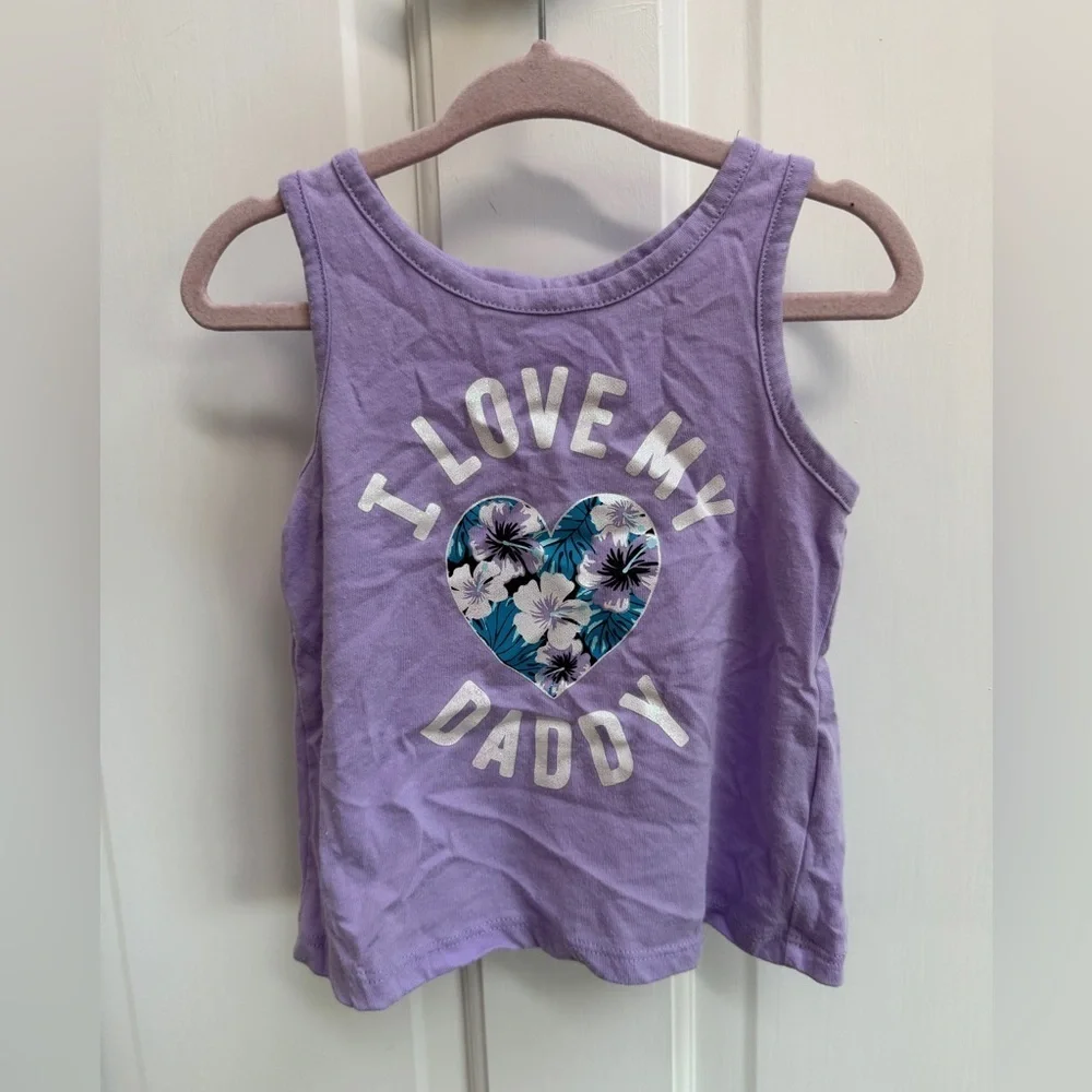The Children’s Place 18-24M Purple I Love My Daddy Heart Tank Top Blouse